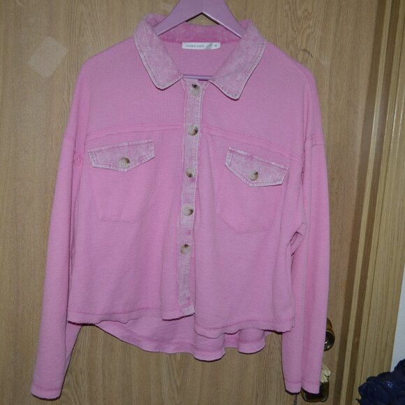 Altar'd State Button down Pink Top - Picture 1 of 11